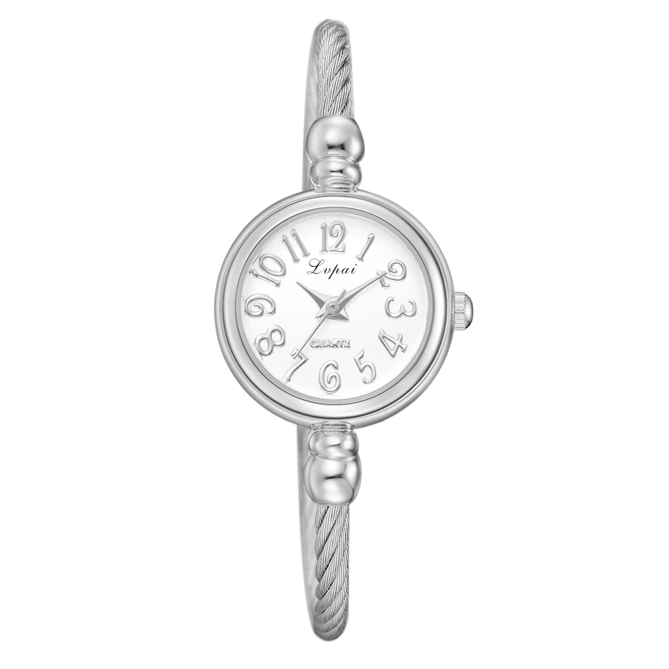 Lvpai простые женские часы маленький золотой браслет роскошные часы модный бренд Римский циферблат Ретро женские наручные часы подарок - Цвет: Silver 1