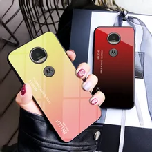 Чехол для Motorola Moto E5, роскошная силиконовая рамка из закаленного стекла, модная градиентная защитная задняя крышка для Motorola Moto G6 Play