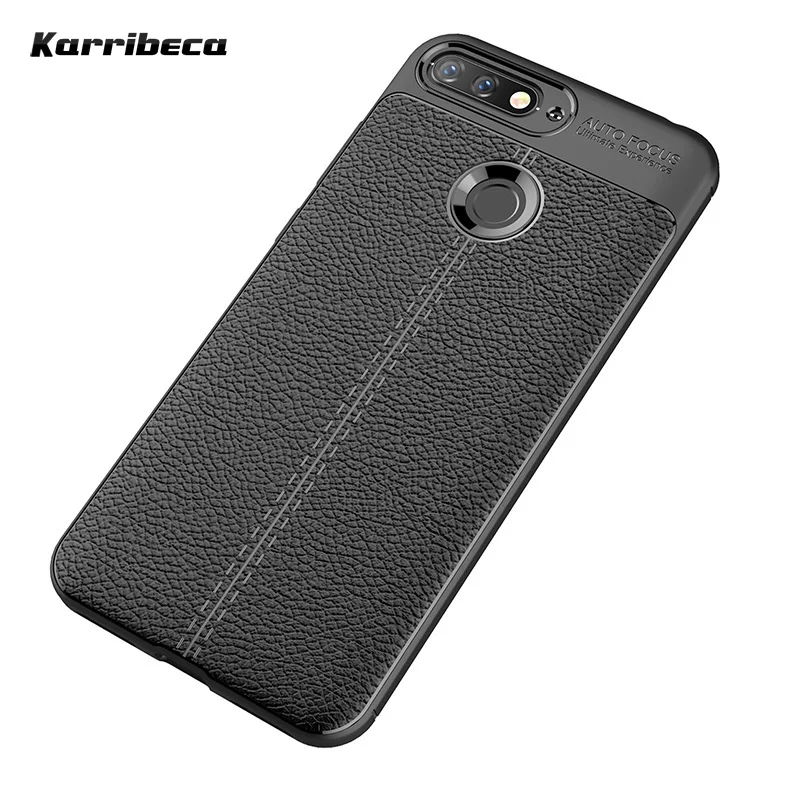 

Litchi silicone case for huawei honor 7C AUM-L41 5.7" funda hoesje lychee leather pattern tpu cover coque etui kryt tok husa