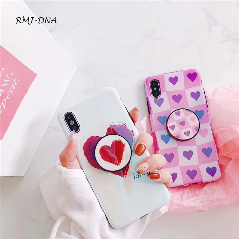 RMJ-DNA шар стент Телефон чехол для iPhone X 10 6 6s плюс 7 Plus 8 Blu-Ray tSoft ТПУ Любовь Сердце