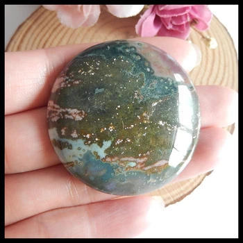 

Birthday present,Natural Ocean Jasper fashion women Pendant Cabochons Necklace,45x45x9mm,26.4g