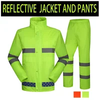 Hi Viz Yellow Raincoat Reflective Strips