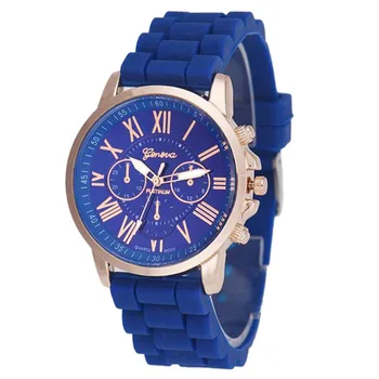

YCYS-GENEVA Fashion Silicone Jelly Roman numerals Quartz watch Blue