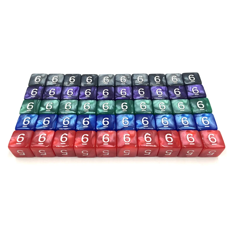 

rollooo Dice 10pc/set Pearl Dice D6 Digital Dice Rpg dice