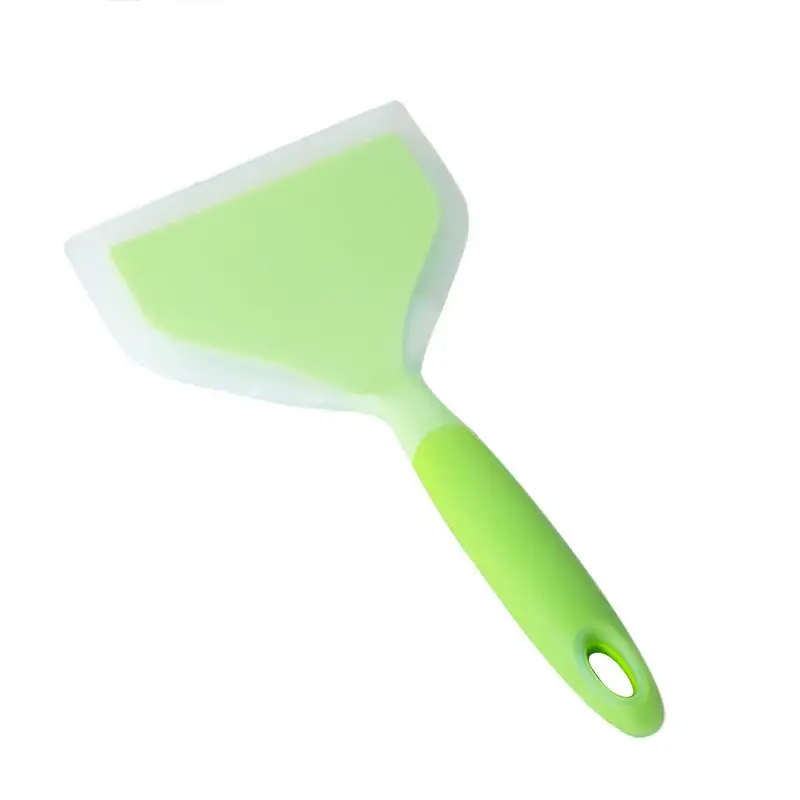 Green Силиконовые Кухонные принадлежности силиконовая лопатка широкое отверстие Jade пиццы толстые яйцо Лопата высокое Температура широкая Лопата антипригарная лопатка - Цвет: Green