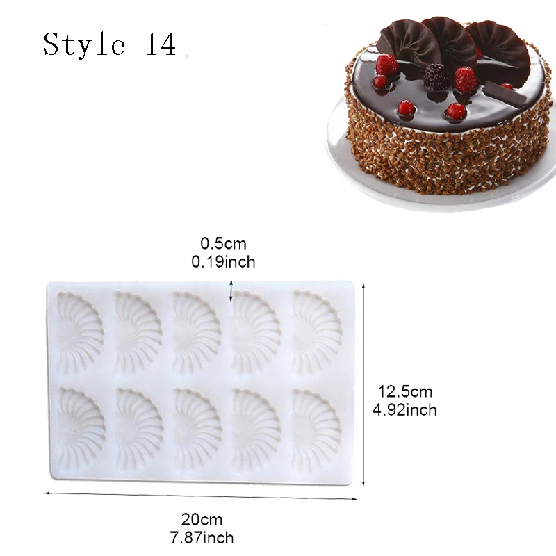 Yiwumart силиконовые формы шоколада для муссов и десертов для помадки формы украшения торта 3D DIY формы печенья кухонные инструменты для выпечки - Цвет: Type 14