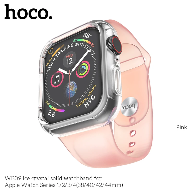 Прозрачный силиконовый ремешок для Apple Watch 44 мм 42 мм iWatch 4 ремешок 40 мм 38 мм с ТПУ чехол спортивный ремешок подходит для Apple Watch 4 3
