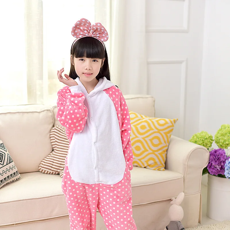 

2018 Flannel winter Pegasus christmas pajamas pink unicorn pajamas for girls cartoon animals Hooded sleepwear onesie Boy pyjamas