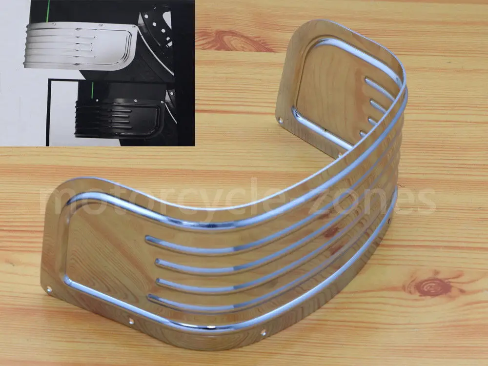 

For Harley Touring Tri Glide Road King FLHR FLHT Sliver Fender Skirts Front Mudguard Wrap Trim Skirt 2014 - 2017
