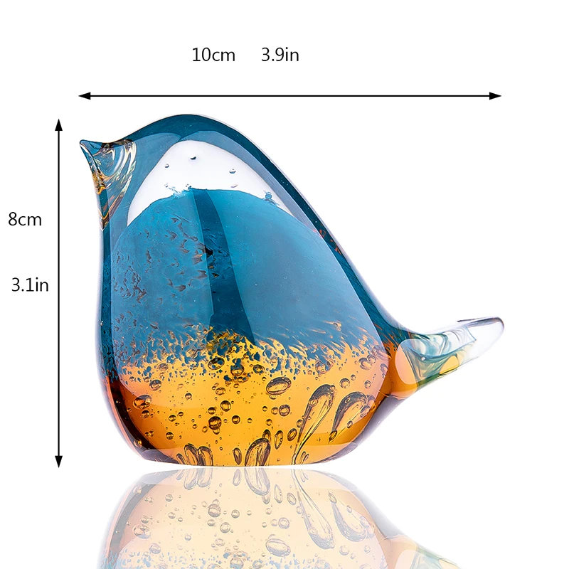 H& D подарок выдувное стекло животное мини статуэтки ручной работы Домашний Декор многоцветная современная маленькая фигурка птицы