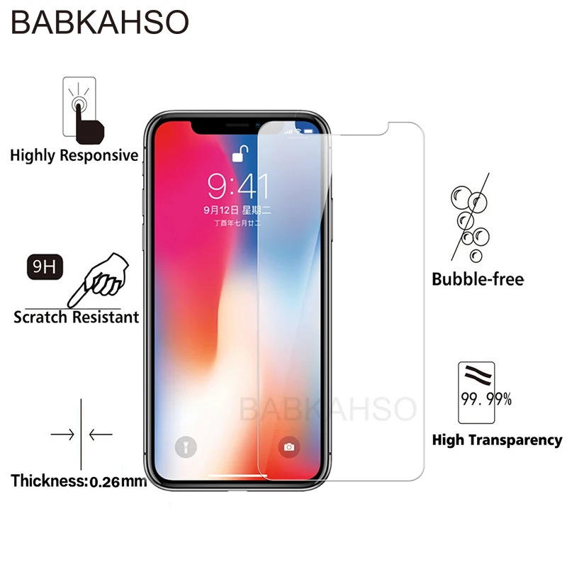 Закаленное стекло 9H для iphone X 8 7 6 Plus 5 SE 5C 4 защита экрана спереди и сзади 7|Защитные
