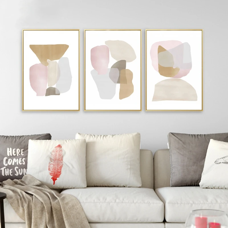 

Neutral Artwork Prints Beige Abstract Art Pastel Wall Art Canvas Painting Art Abstract Poster Shapes Wall Pictures Home Decor