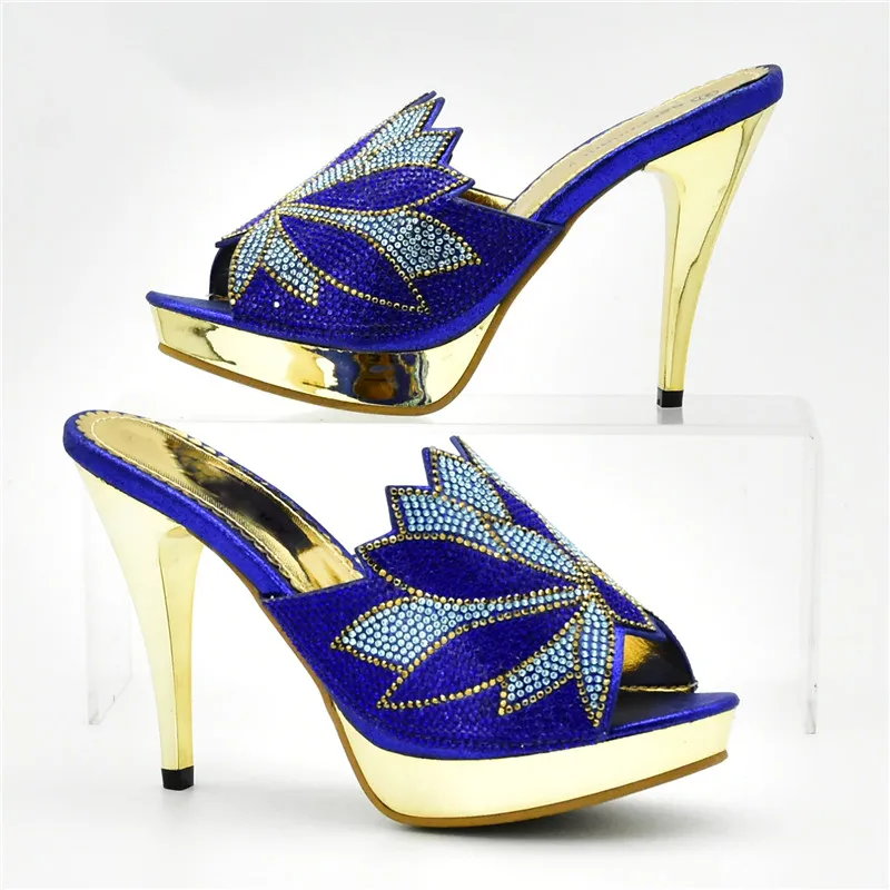 Strass fuchsia De Italiennes Femmes Assortir Sacs Dames Avec or Chaussures Les Et À Assortis Bleu pourpre Ensemble Décoré Nigérian Sac Mariage HvnvZx7Y6