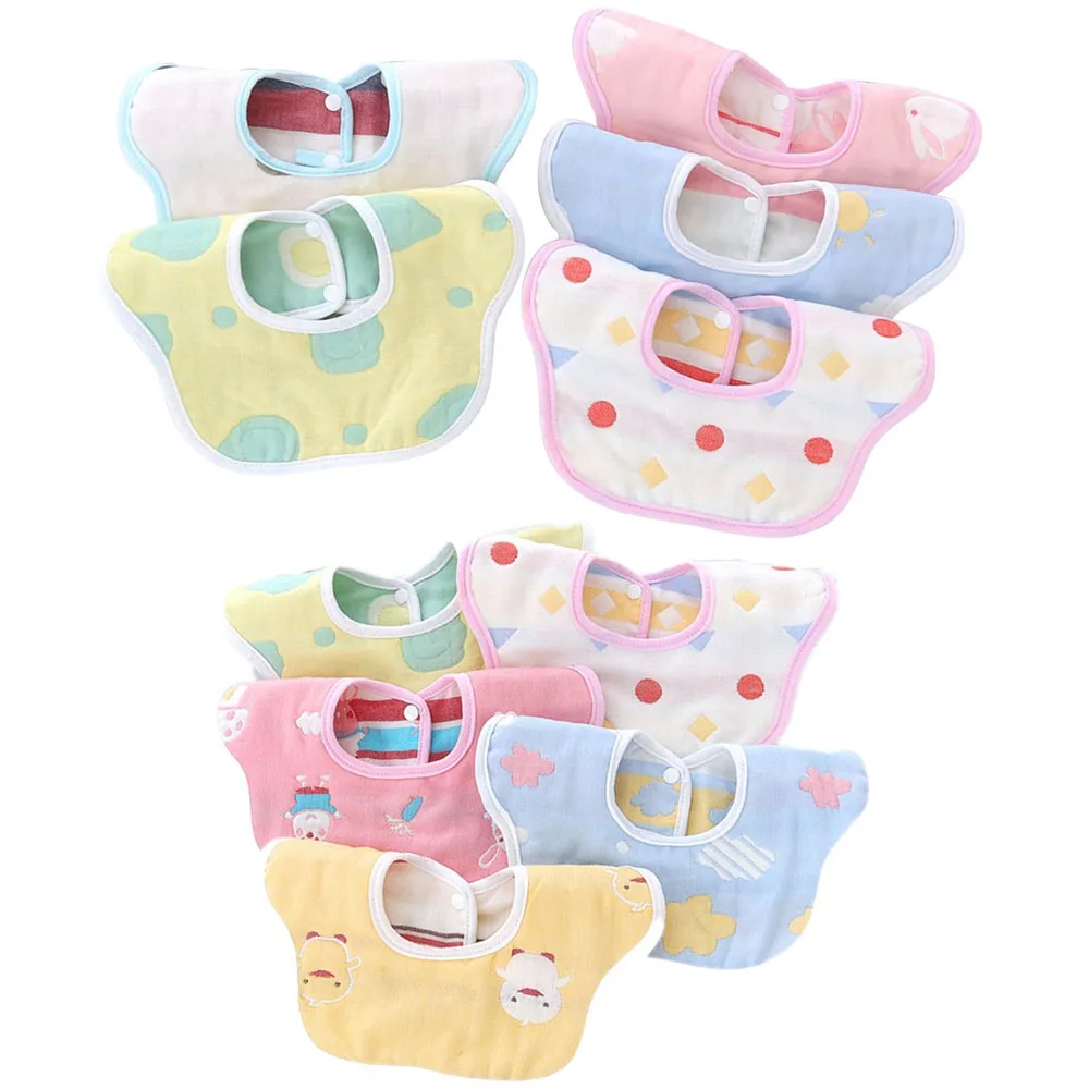 

6 Layer Baby Bib Saliva Towel Can 360°Rotate Petal Absorption Bandana Bibs Burp Cloths for Drooling And Teething