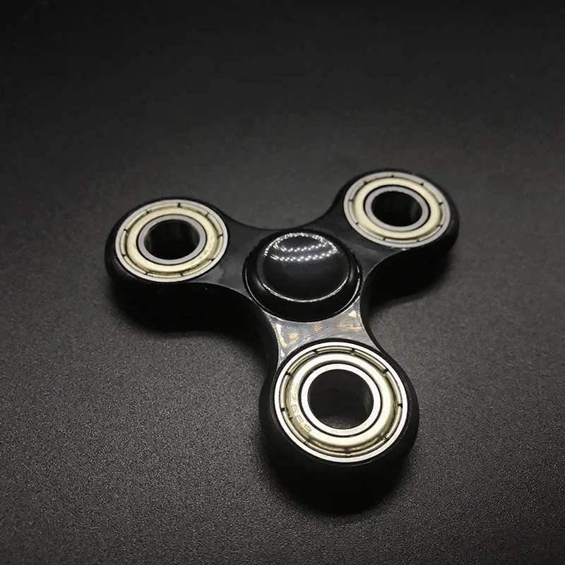 Хороший подшипник Tri-Spinner ABS Спиннер EDC ручной Спиннер для аутизма и СДВГ время вращения длинные антистрессовые игрушки - Цвет: Черный