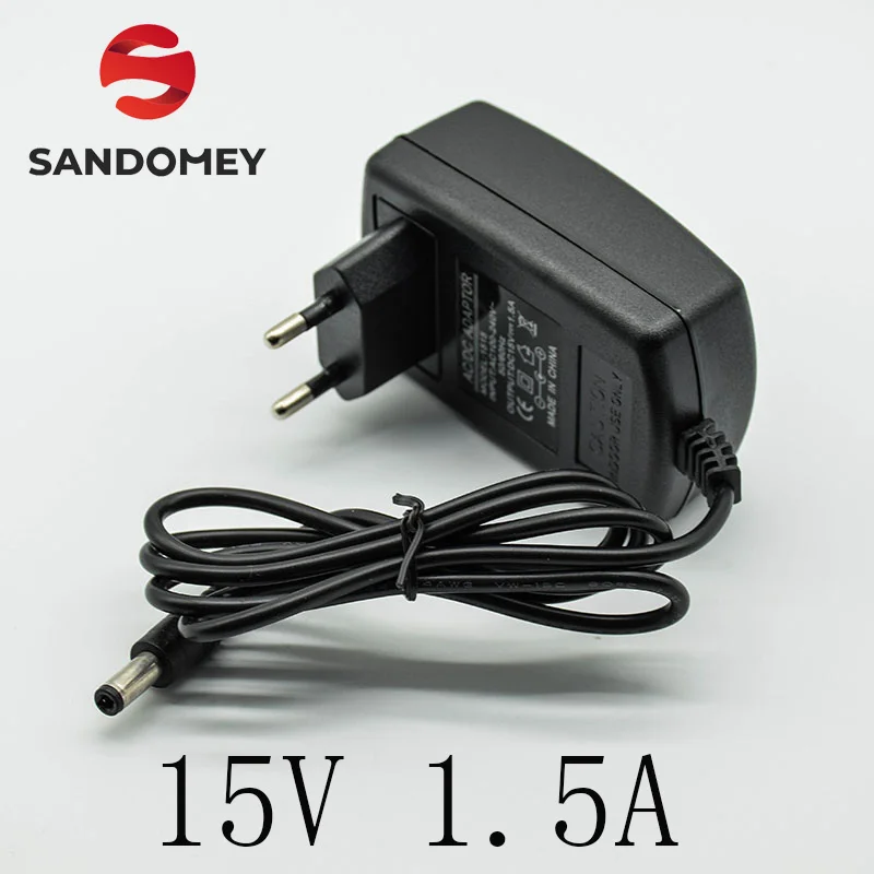

New 100-240V AC Converter Adapter DC 15V 1.5A/1500mA Power Supply Charger EU Plug 5.5mm * 2.5mm(2.1mm) AC to DC