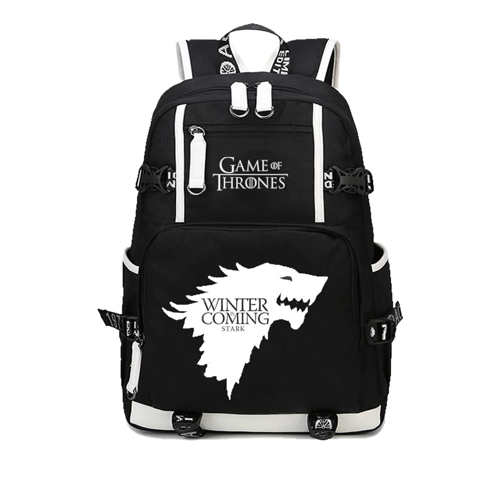 

Game of Thrones Ice and Fire backpack for teenagers Men women's Student School Bags travel Shoulder Bag canvas Package