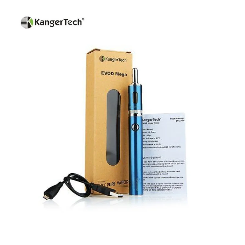 Оригинал Kanger Evod Mega Kit 2.5 мл 1900 мАч Батареи с Кабель Micro Usb Мега Электронная Сигарета