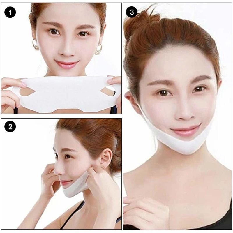 

V-shaped Facial Lifting Mask Chin Check Slim Neck Lifting Mask Anytime Face Weight Loss Bandage Eye Mask Skin Care Slimmer
