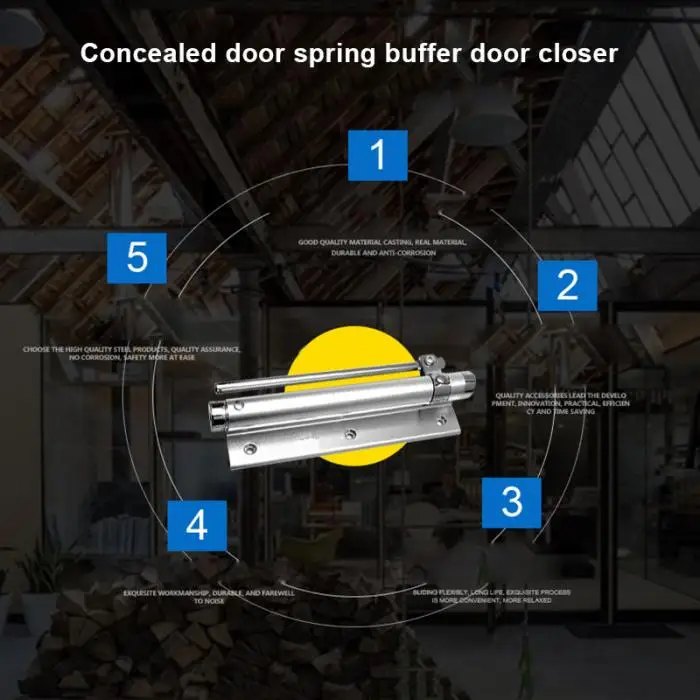 Новейший пневматический пружинный Автоматический Дверной доводчик, бесшумный дверной ограничитель, регулируемый