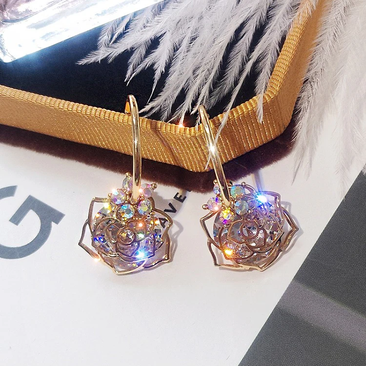 

Classic Crystal Water Drop Women Dangle Earrings Rose Zircon Earrings Drop Earrings Fashion Earrings For Women Statement