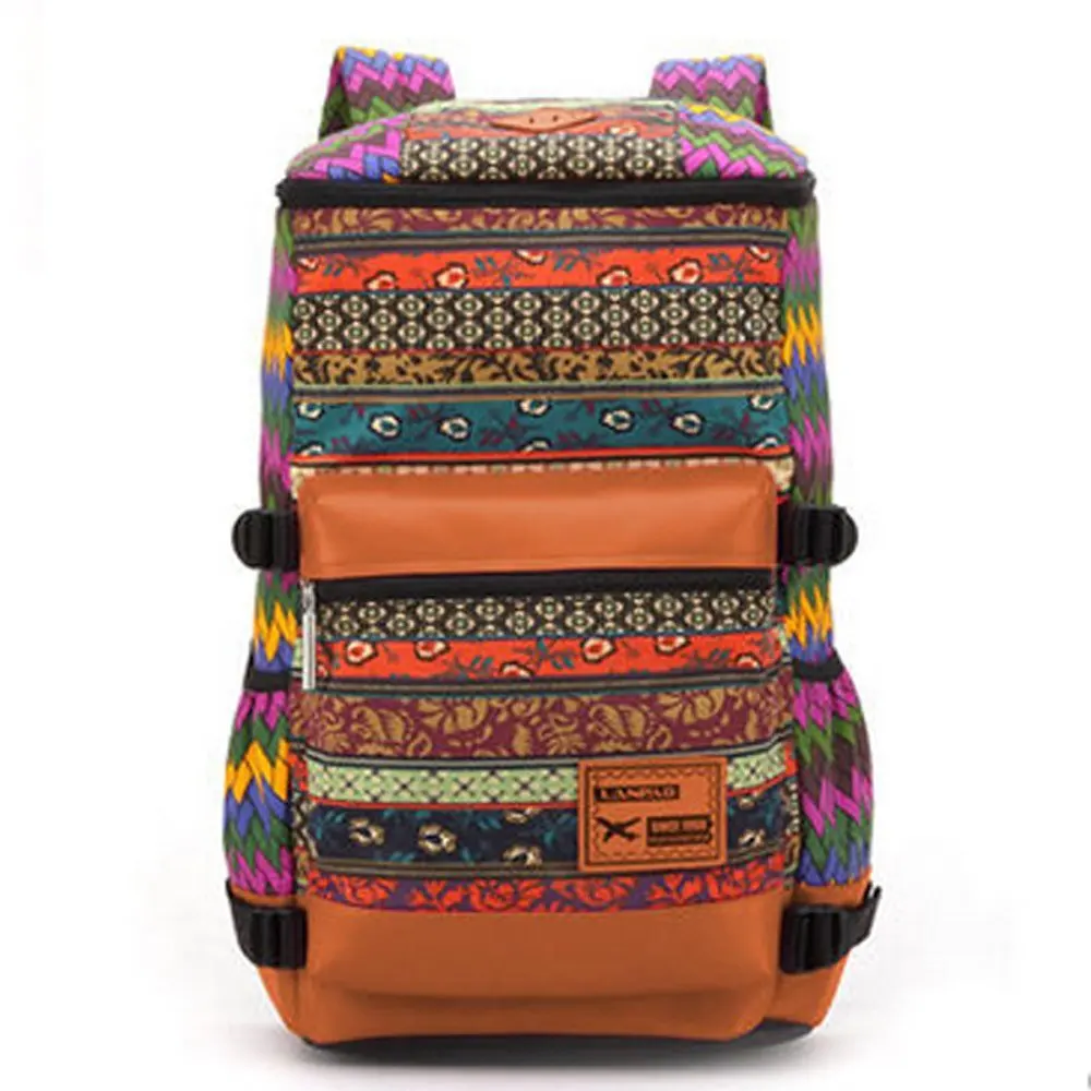 Male Female Casual Travel Striped Tribal Vintage Ethnic Hiking Backpack Large Capacity BackPacks for Teenage Girls Boys Students | Багаж и