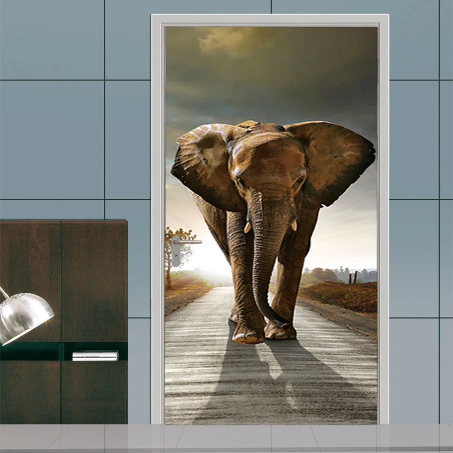 

Wild Animal Elephant Kitchen Refrigerator Door Stickers Decorative Stickers Removable Wall Sticker stickers On The Wall Hot Sell
