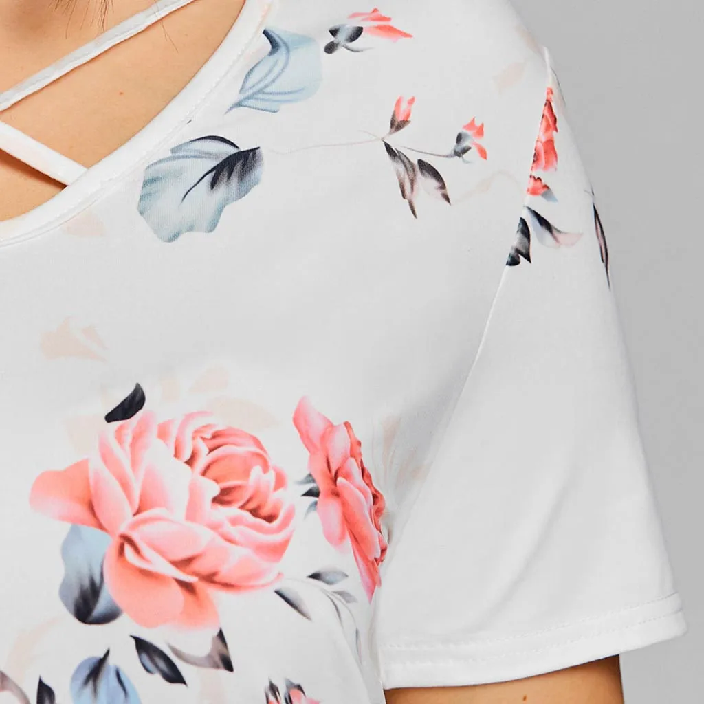 Camisetas verano mujer 2019 Женская Повседневная футболка с v образным вырезом и коротким