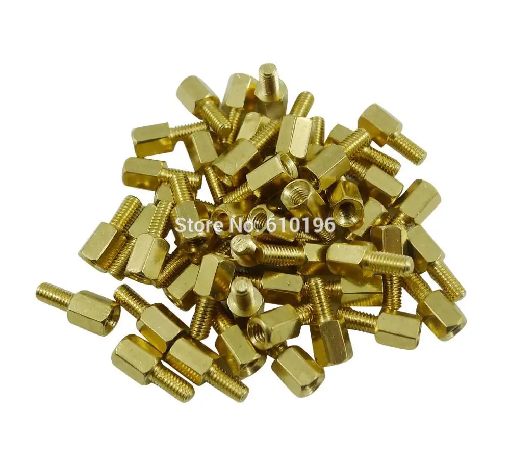 

10PCS/LOT 6+6 Copper Pillars M3 6MM Height Circuit Board Installed Column