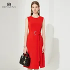 Save 70.47 on BEIYAYAN Women Dress Sleeveless Side Split Work Wear Office Dress 2017 New O-Neck Knee-Length Ladies Summer Dresses Red