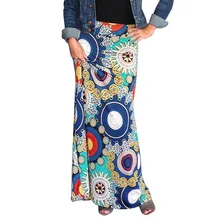 Женская элегантная 16 цветов Высокая Женская высокая талия облегающая комфортная богемная длинная юбка макси с принтом Новинка Лето Z044