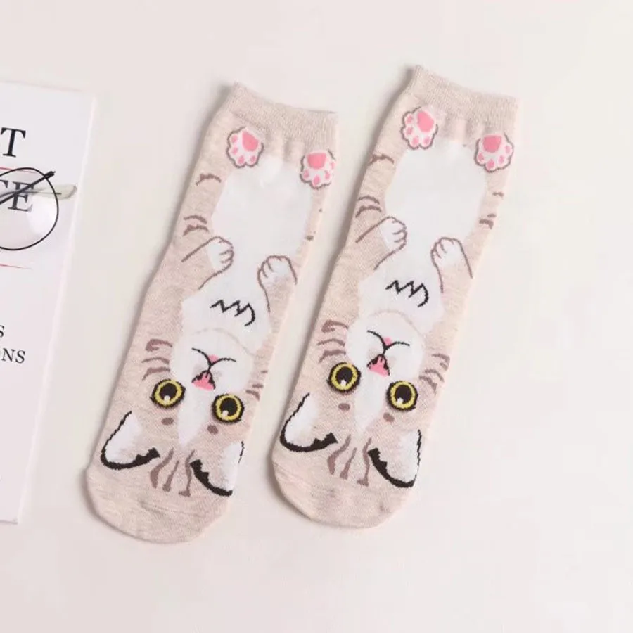Для женщин Прекрасный Товары для собак Носки для девочек милый мультфильм Сокс Южно корейский стиль Мода хлопок печать footptint узор забавные