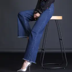 MAM 2018 стильные джинсы с молнией сзади Хлопок Уличная Повседневная Черная высокая талия женские облегающие джинсы брюки женские 2OD001-011