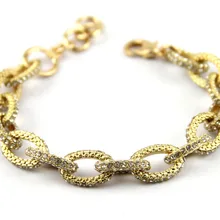 Золотой и Серебряный классический мини кристалл звеньевой браслет с паве браслет Мода Полный горный хрусталь ювелирные изделия для женщин