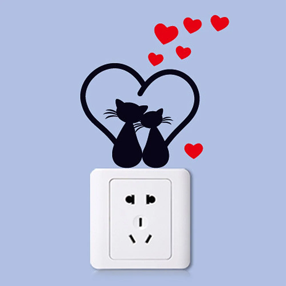 Wall Stickers Switch Cat Light Decor Decals Art Mural Baby Nursery Room | Дом и сад