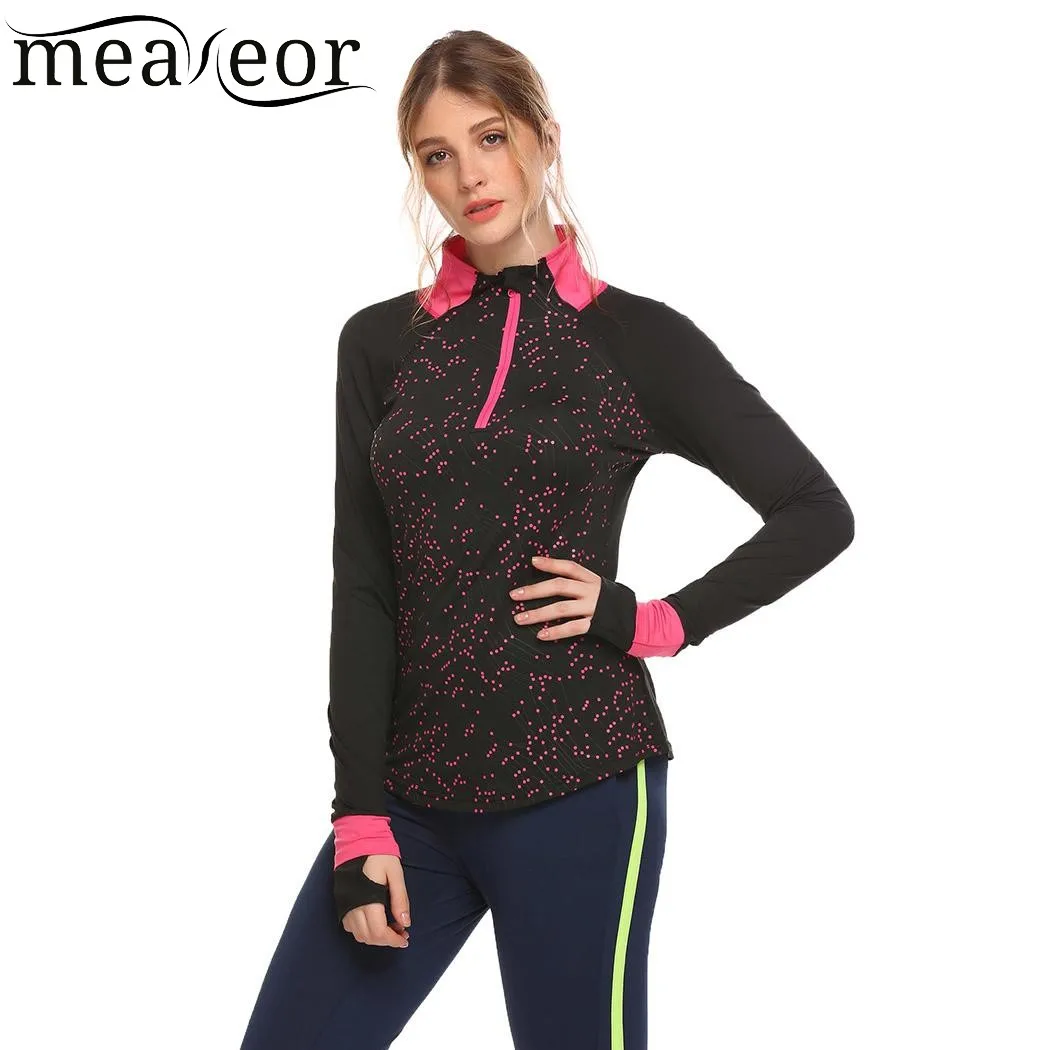 Download Meaneor 2017 New Women Mock Neck Fitness T Shirt Spring ...