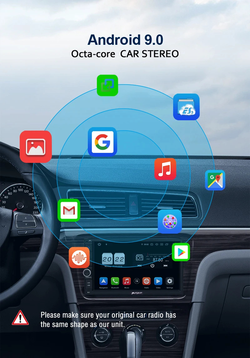 Clearance Pumpkin Octa Core RAM 4G ROM 32G 2 Din 7