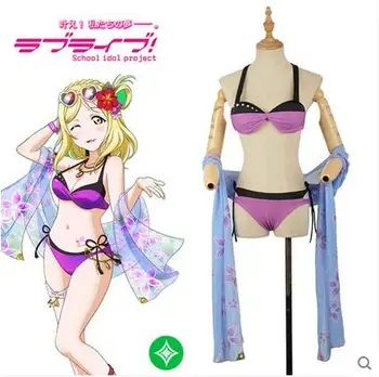

New Clothes LoveLive Sunshine Aqours Ohara Mari Summer Sexy and Cute Bikini Cosplay Costume Highly Reductive Free Shipping D