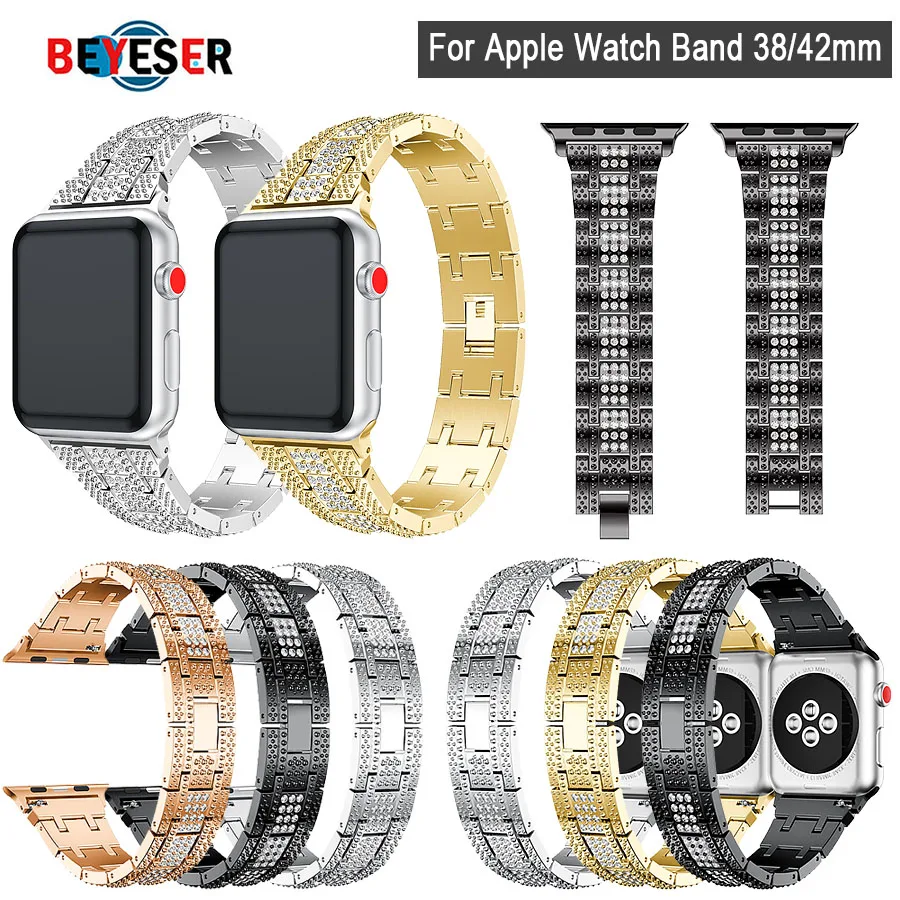 Stainless Steel Strap for Apple Watch Band 38mm 42mm Metal Links Bracelet Smart Watch Strap for Apple Watch Series 1 2 3 4