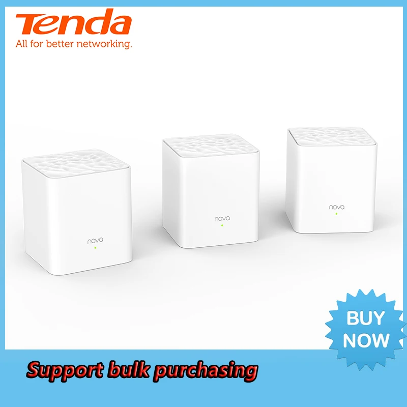 Tenda Nova MW3 весь дом ячеистой Wi-Fi гигабитный Системы с AC1200 2,4 г/5,0 ГГц Wi-Fi, Беспроводной маршрутизатор и Wi-Fi репитер, приложение дистанционное