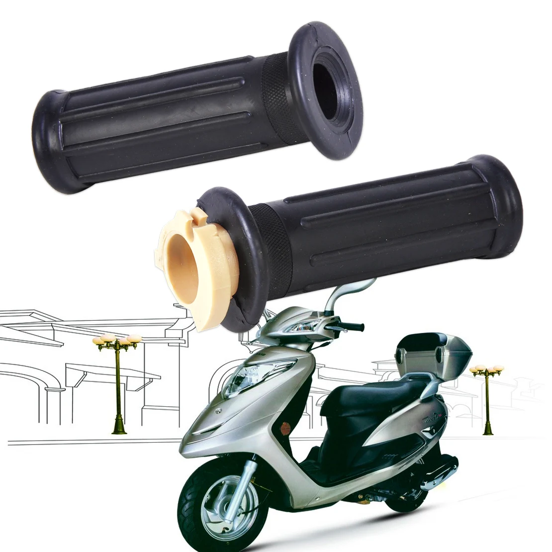 beler New Arrival 1 Pair Black Motorcycle Handles Bars Grips Throttle