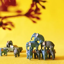 Atacado ~ 10 pces/miniaturas animais/elefantes/bonito/jardim de fadas/casa de boneca/terrário/gnome/estatueta/decoração de mesa para casa/diyc010