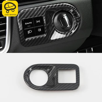 

CARMANGO For Porsche Cayenne 2018 Auto Car Light Switch Frame Trim Stickers Cover Interior Accessories