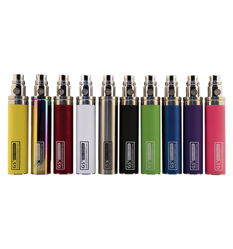 Original GS EGO II 2200mAh Battery Electronic Cigarette Vaporizer 2200 KOne Battery for 510 CE4 MT3 GS H2 Atomizers Vape Pen Kit