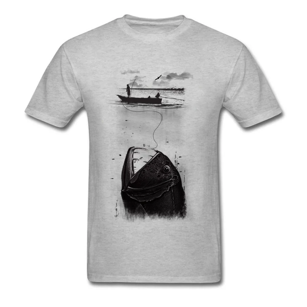 

The Big One! Men T-shirts Grey T Shirt Awesome Designer Clothing Fisher Tops Tees Cotton Tshirts Short Sleeve Classic Streetwear