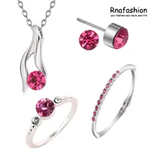 Мода позолоченные украшения комплекты ожерелья и кулоны Серьги-гвоздики кольцо, браслет Браслеты для Для женщин