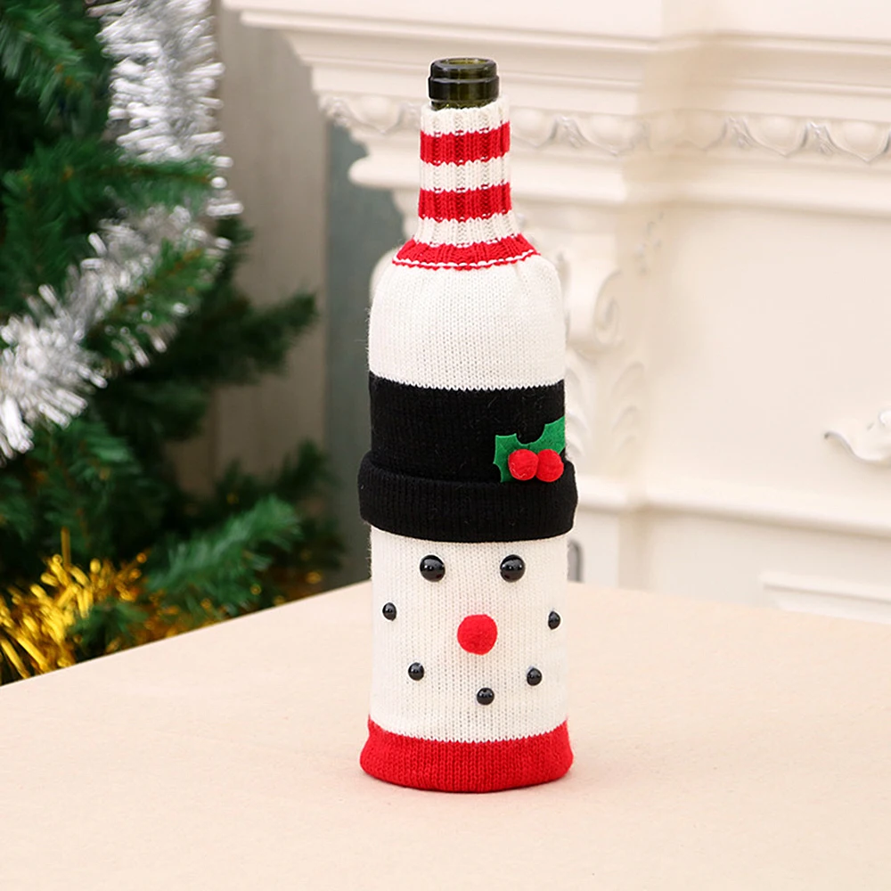 1 шт простой узор Рождественская крышка для бутылки с красным вином Премиум декор для бутылки вина для дома вечерние крышки для бутылки вина в рождественском стиле
