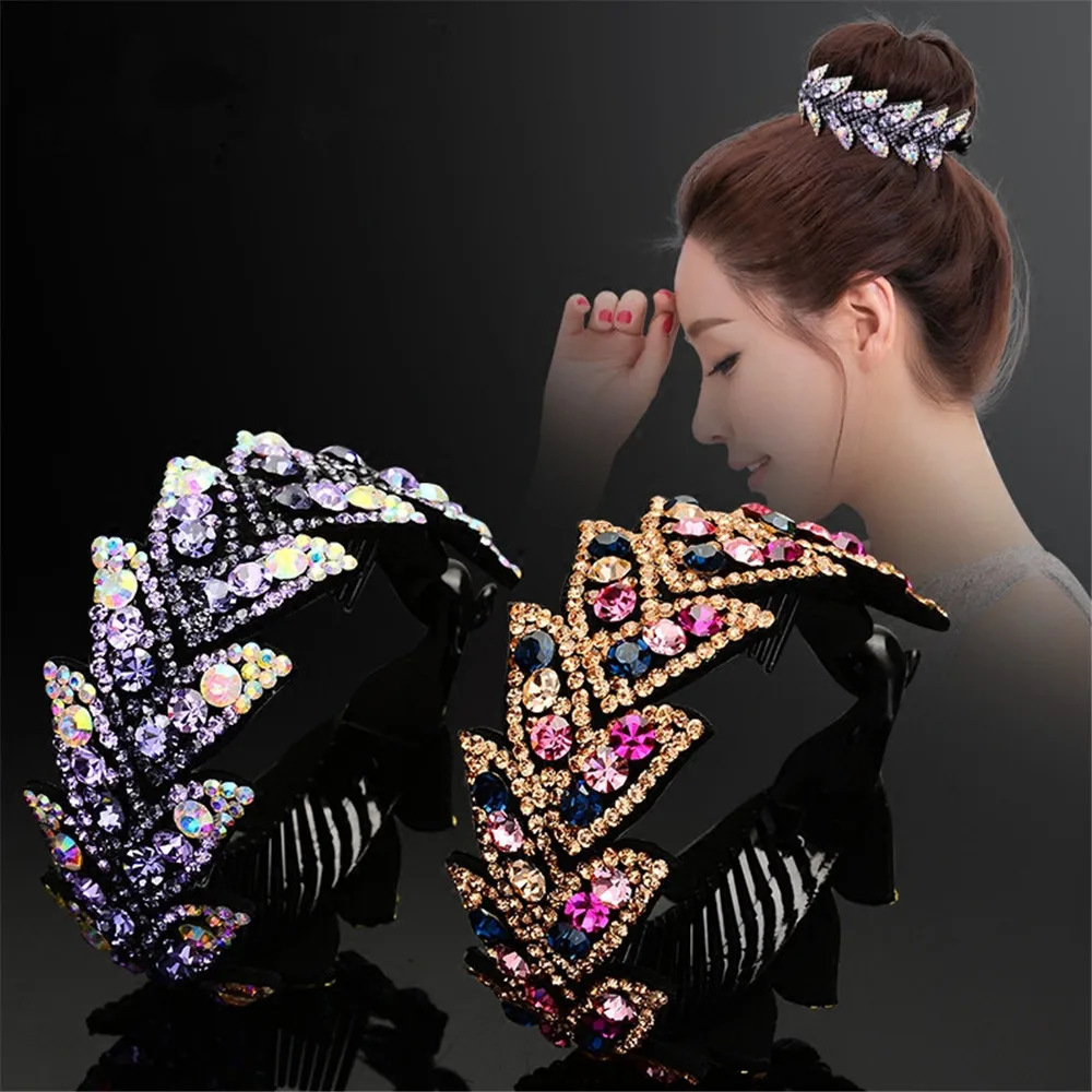 

10 Colors Expanding Meatball Hair Accessories Women Hair Claws Headwear Rhinestone Flower Hairpin Bird Nest Floral Twist Clip