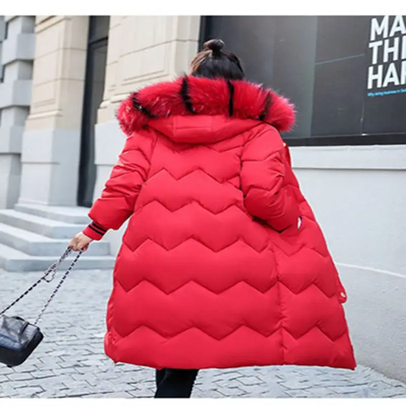 Brieuces 2018 New Winter Jackets Women Coats Big Fur Collar Hooded Down Jacket Warm Long Parkas Women Thicken Cotton Jacket
