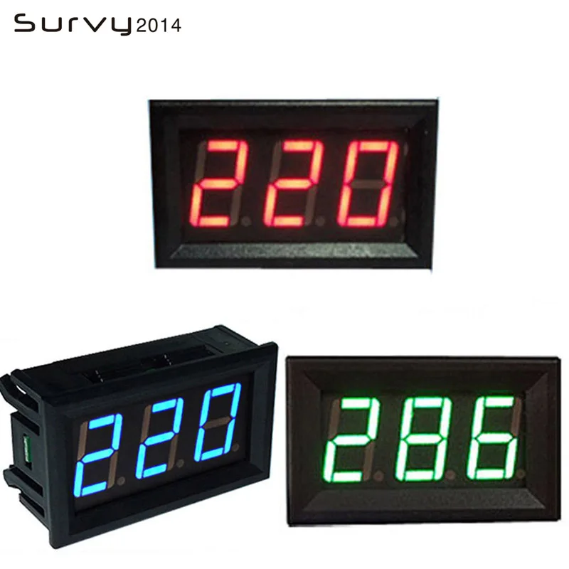 DIY Mini Voltmeter Tester Digital Voltage Test Battery DC 5V-120V Red Green Blue | Электронные компоненты и